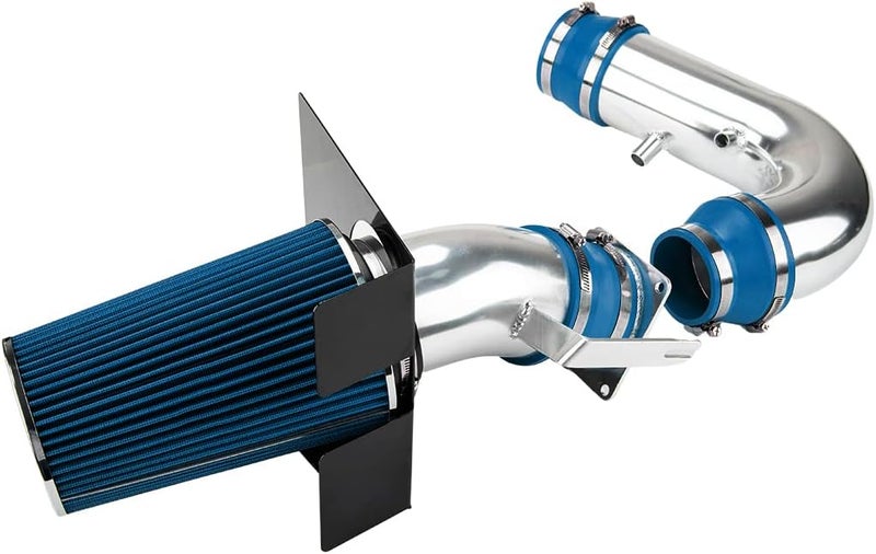 AUTOSITY نظام سحب الهواء البارد 4" مع فلتر من الألمنيوم متوافق مع 1997-2003 F150/Expedition 4.6L/5.4L V8 1998-1999 Navigator 5.4L V8 (أزرق) - Image 1